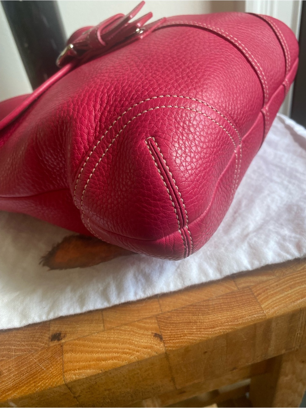 Coach Soho Pink Pebbled Leather Shoulder Bag Hobo EUC Adj Strap Y2K Buckle 4296 - Picture 3 of 10